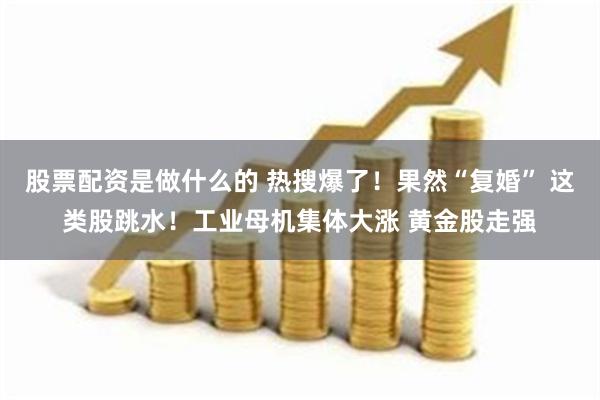 股票配资是做什么的 热搜爆了！果然“复婚” 这类股跳水！工业母机集体大涨 黄金股走强